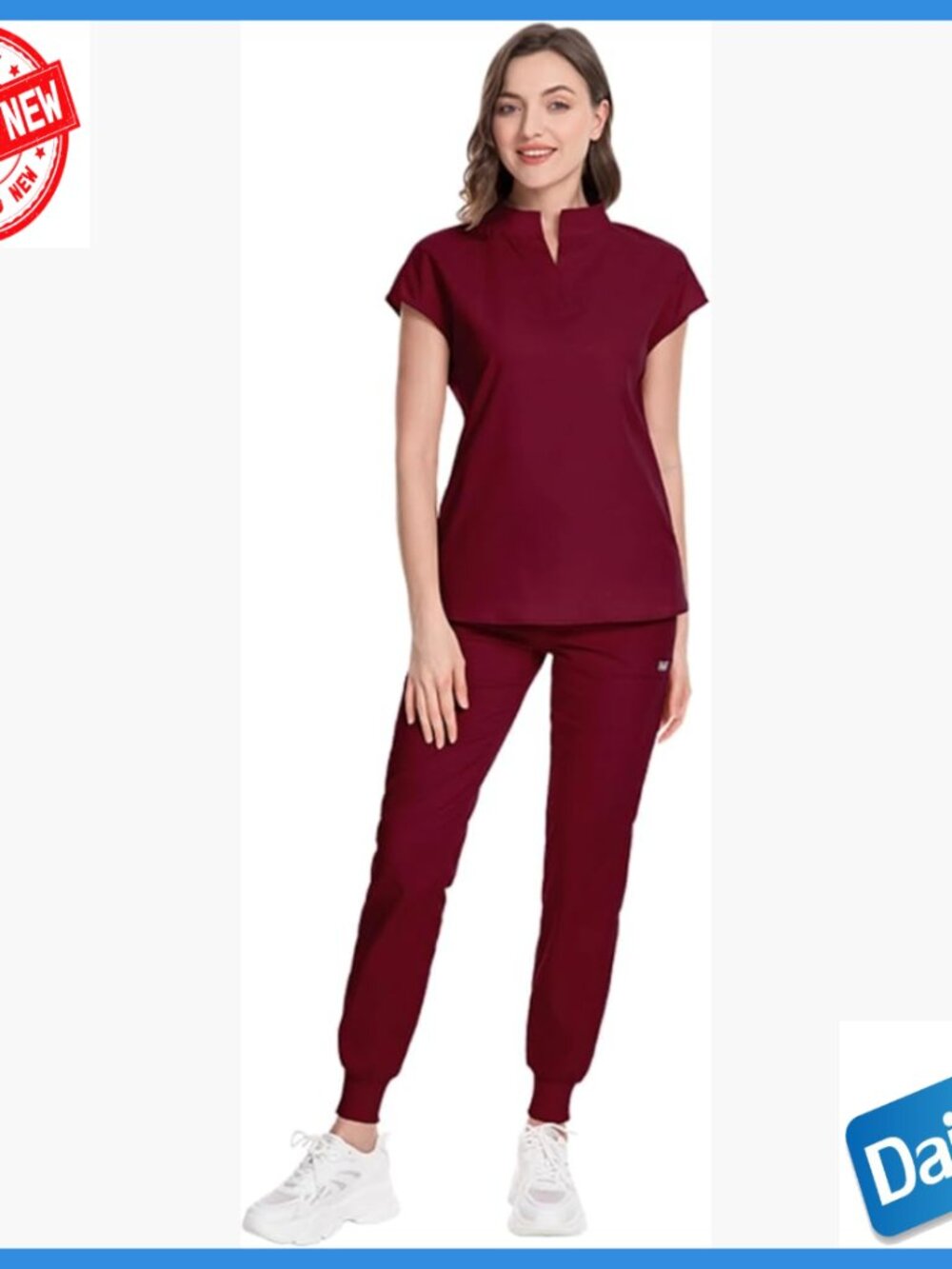 Women's Medical Scrub Set, Stretch Fabric, V-Neck, Short Sleeve, True to Size